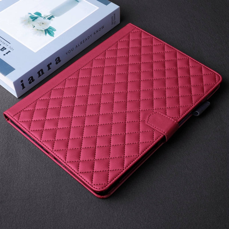 For Samsung Galaxy Tab S9 FE+ / S9+ Rhombus Lattice Leather Tablet Case(Red) - free shipping - PMC Jewellery - Order now!