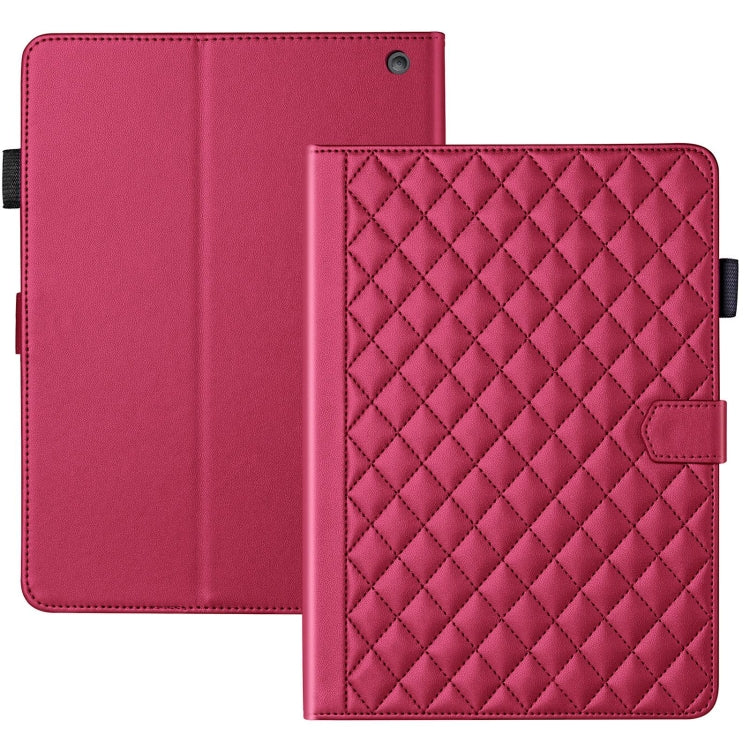 For Amazon Kindle Fire HD10 2023 Rhombus Lattice Leather Tablet Case(Red) - Amazon by PMC TechLife | Online Shopping South Africa | PMC TechLife | Buy Now Pay Later Mobicred