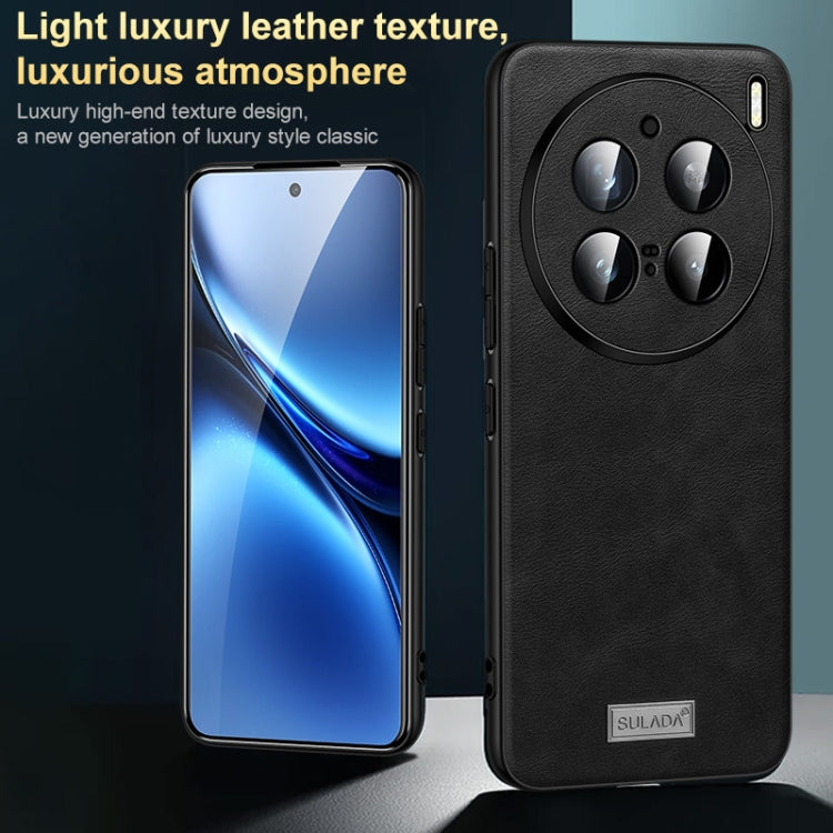 For vivo X100 Ultra SULADA Shockproof TPU + Handmade Leather Phone Case(Orange) - vivo Cases by SULADA | Online Shopping South Africa | PMC Jewellery | Buy Now Pay Later Mobicred