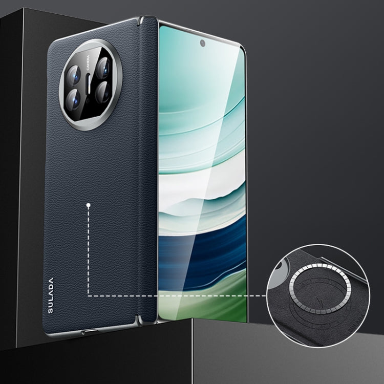 For Huawei Mate X5 SULADA Frameless Top Layer Cowhide Leather + PC Phone Case(Blue) - free shipping - PMC Jewellery - Order now!