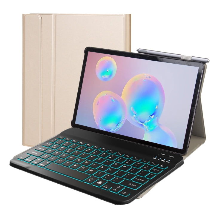 ST500 For Samsung Galaxy Tab A7 T500/T505 10.4 inch 2020 Ultra-thin Detachable Bluetooth Keyboard Leather Tablet Case with Stand & Sleep Function & Backlight(Gold) - Samsung Keyboard by PMC TechLife | Online Shopping South Africa | PMC TechLife