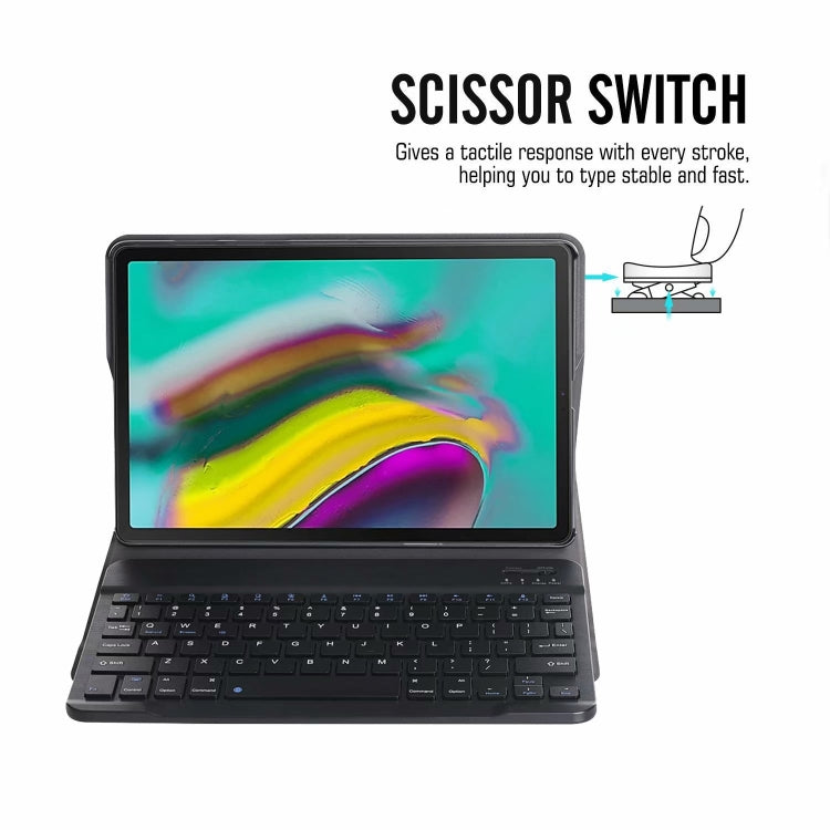 ST500 For Samsung Galaxy Tab A7 T500/T505 10.4 inch 2020 Ultra-thin Detachable Bluetooth Keyboard Leather Tablet Case with Stand & Sleep Function & Backlight(Gold) - Samsung Keyboard by PMC TechLife | Online Shopping South Africa | PMC TechLife