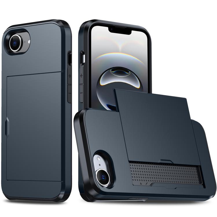 For iPhone 16e Shockproof Armor Phone Case with Card Slot(Blue) - iPhone 16e Cases by PMC TechLife | Online Shopping South Africa | PMC TechLife | Buy Now Pay Later Mobicred