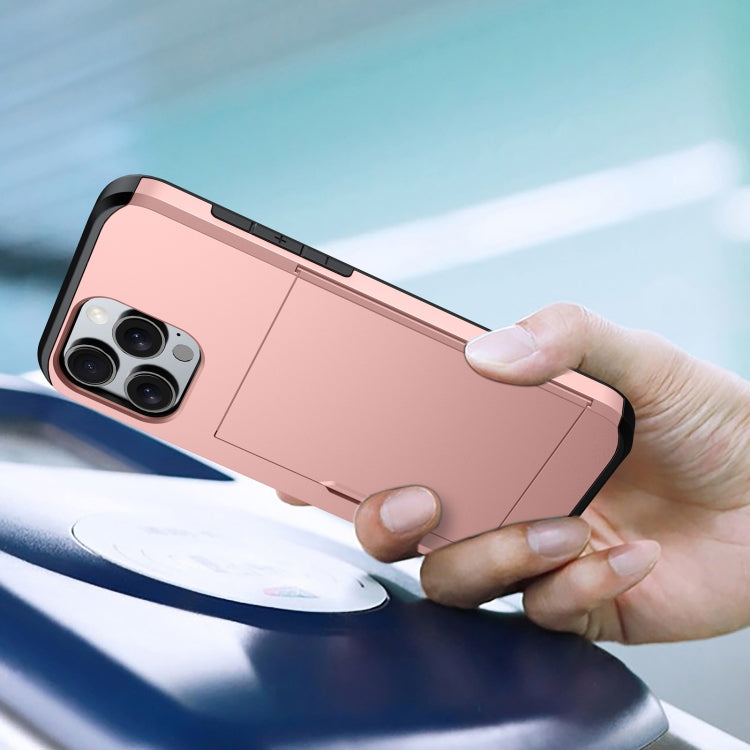 For iPhone 16e Shockproof Armor Phone Case with Card Slot(Rose Gold) - free shipping - PMC TechLife - Order now!