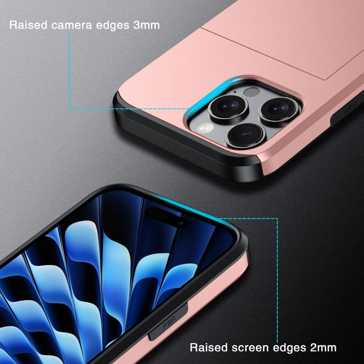 For iPhone 16e Shockproof Armor Phone Case with Card Slot(Rose Gold) - free shipping - PMC TechLife - Order now!