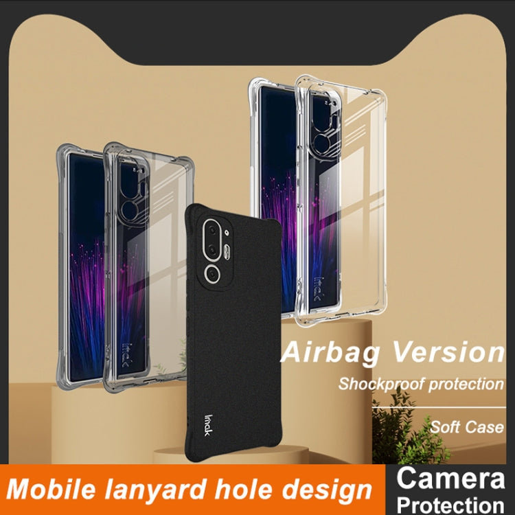 For HTC U24 Pro imak Shockproof Airbag TPU Phone Case(Transparent Black) - More Brand by imak | Online Shopping South Africa | PMC Jewellery | Buy Now Pay Later Mobicred