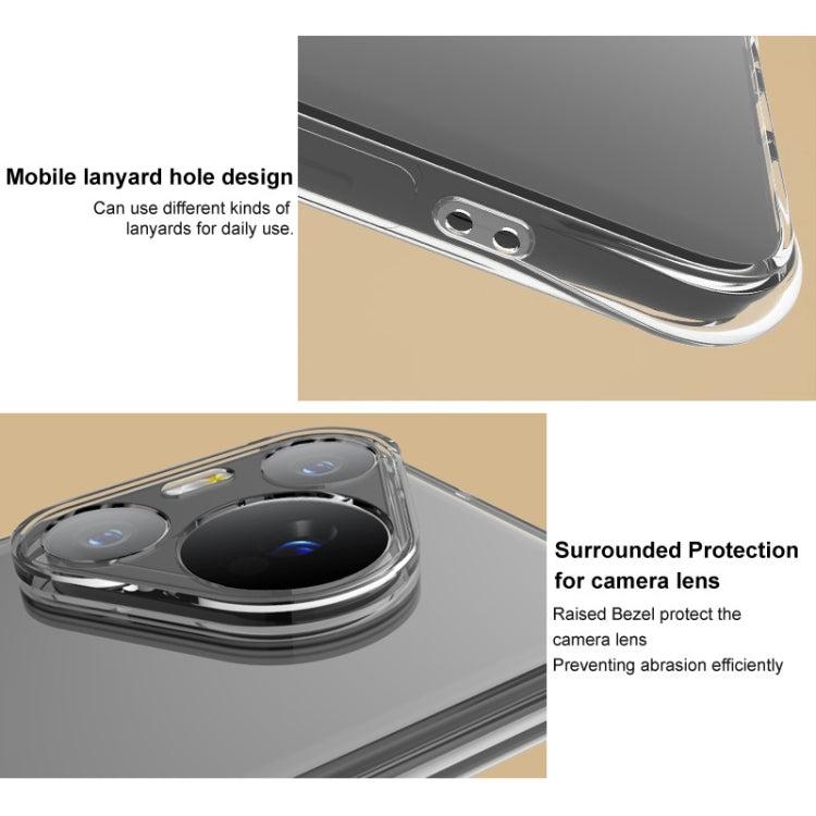 For HTC U24 Pro imak Shockproof Airbag TPU Phone Case(Transparent Black) - More Brand by imak | Online Shopping South Africa | PMC Jewellery | Buy Now Pay Later Mobicred