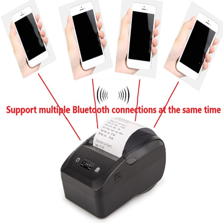BT-581 58mm USB-C/Type-C + Bluetooth Portable Thermal Printer(EU Plug) - Printer by PMC TechLife | Online Shopping South Africa | PMC TechLife | Buy Now Pay Later Mobicred