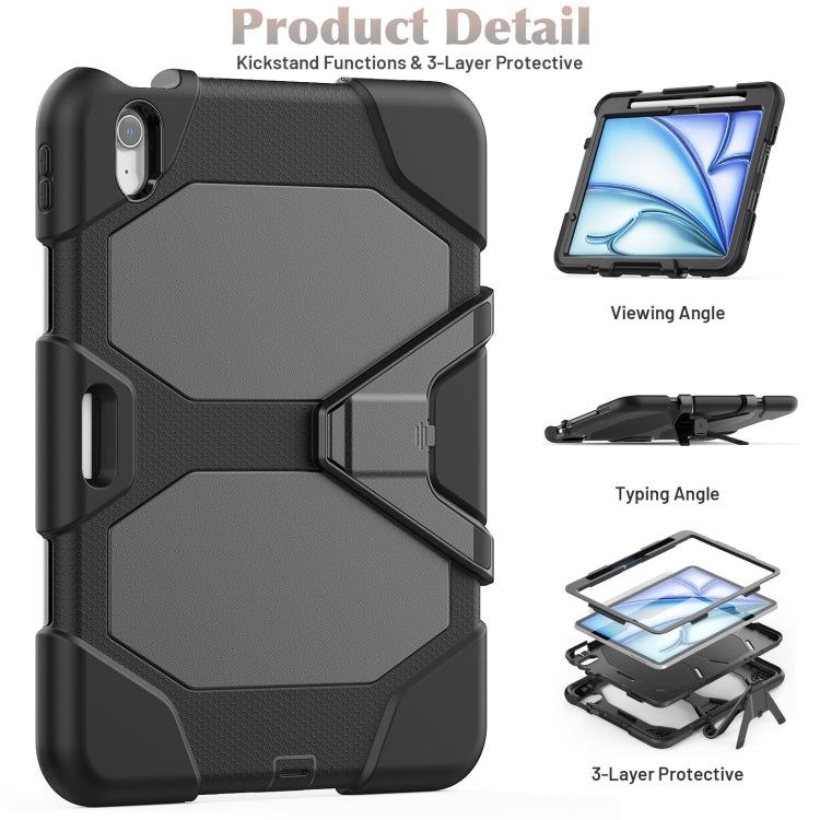 For iPad Air 11 2025 / 2024 Colorful Silicone Heavy Duty Hybrid PC Tablet Case(Black) - iPad Air 11 2025 / 2024 Cases by PMC TechLife | Online Shopping South Africa | PMC TechLife | Buy Now Pay Later Mobicred