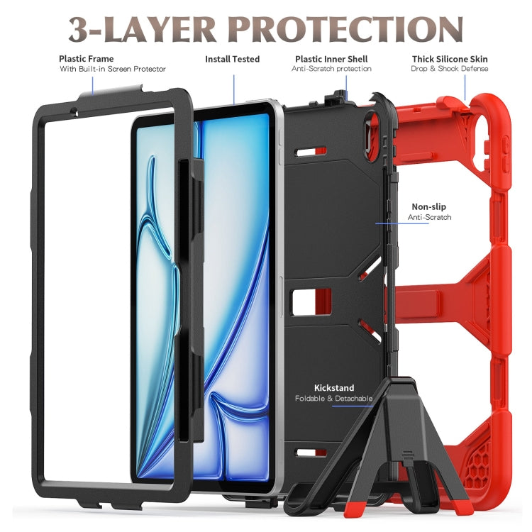 For iPad Air 11 2025 / 2024 Colorful Silicone Heavy Duty Hybrid PC Tablet Case(Red) - iPad Air 11 2025 / 2024 Cases by PMC TechLife | Online Shopping South Africa | PMC TechLife | Buy Now Pay Later Mobicred