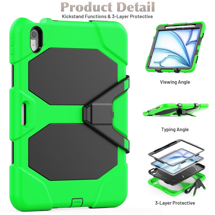 For iPad Air 11 2025 / 2024 Colorful Silicone Heavy Duty Hybrid PC Tablet Case(Green) - iPad Air 11 2025 / 2024 Cases by PMC TechLife | Online Shopping South Africa | PMC TechLife | Buy Now Pay Later Mobicred