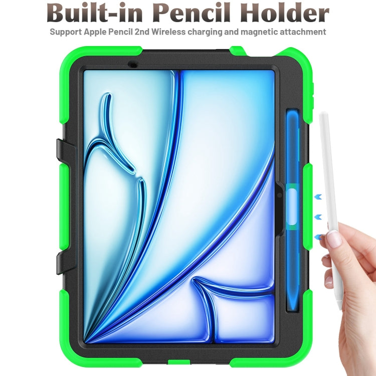 For iPad Air 11 2025 / 2024 Colorful Silicone Heavy Duty Hybrid PC Tablet Case(Green) - iPad Air 11 2025 / 2024 Cases by PMC TechLife | Online Shopping South Africa | PMC TechLife | Buy Now Pay Later Mobicred
