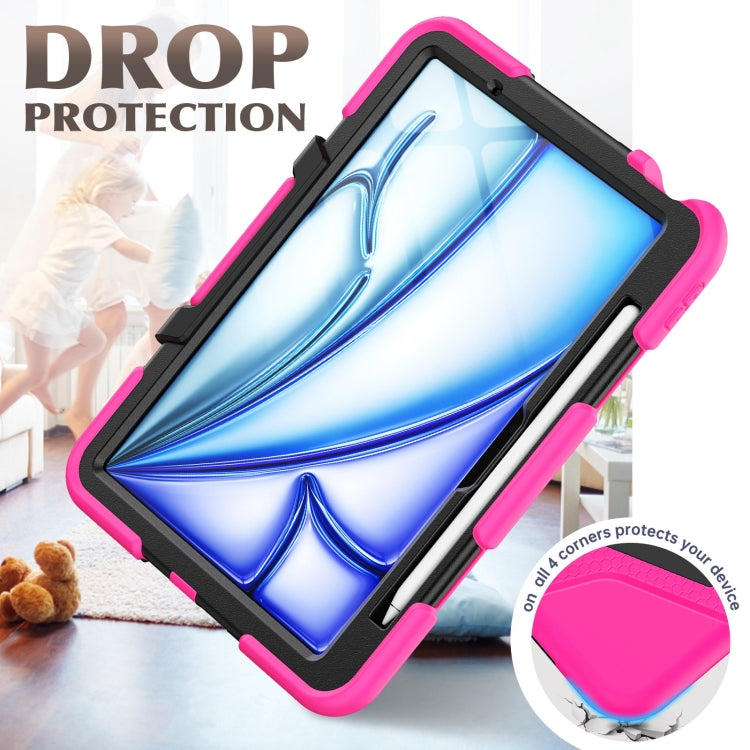 For iPad Air 11 2025 / 2024 Colorful Silicone Heavy Duty Hybrid PC Tablet Case(Rose Red) - iPad Air 11 2025 / 2024 Cases by PMC TechLife | Online Shopping South Africa | PMC TechLife | Buy Now Pay Later Mobicred