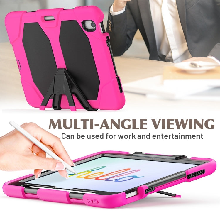 For iPad Air 11 2025 / 2024 Colorful Silicone Heavy Duty Hybrid PC Tablet Case(Rose Red) - iPad Air 11 2025 / 2024 Cases by PMC TechLife | Online Shopping South Africa | PMC TechLife | Buy Now Pay Later Mobicred
