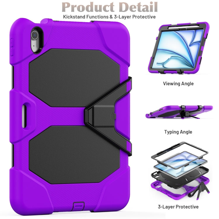 For iPad Air 11 2025 / 2024 Colorful Silicone Heavy Duty Hybrid PC Tablet Case(Purple) - iPad Air 11 2025 / 2024 Cases by PMC TechLife | Online Shopping South Africa | PMC TechLife | Buy Now Pay Later Mobicred