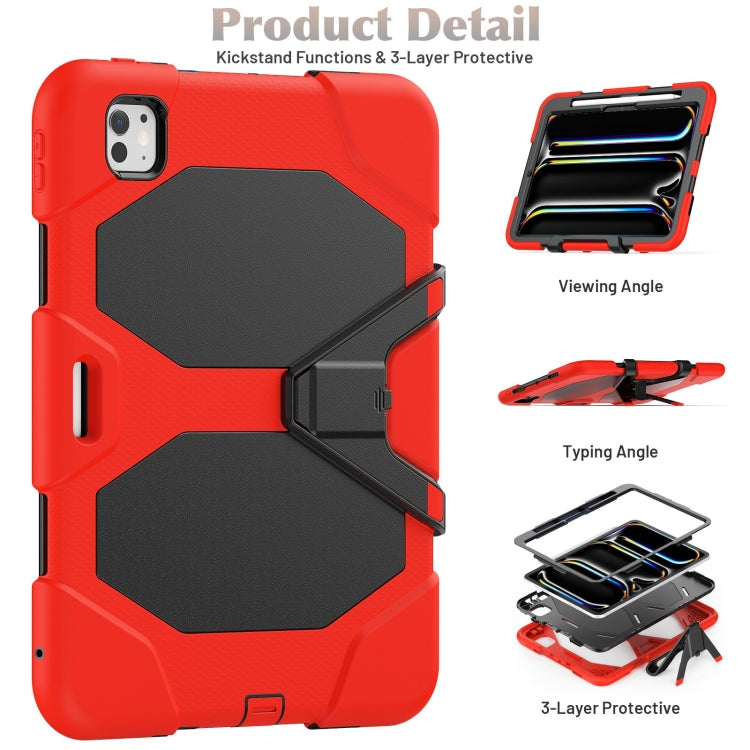 For iPad Pro 11 2024 Colorful Silicone Heavy Duty Hybrid PC Tablet Case(Red) - iPad Pro 11 2024 Cases by PMC TechLife | Online Shopping South Africa | PMC TechLife | Buy Now Pay Later Mobicred