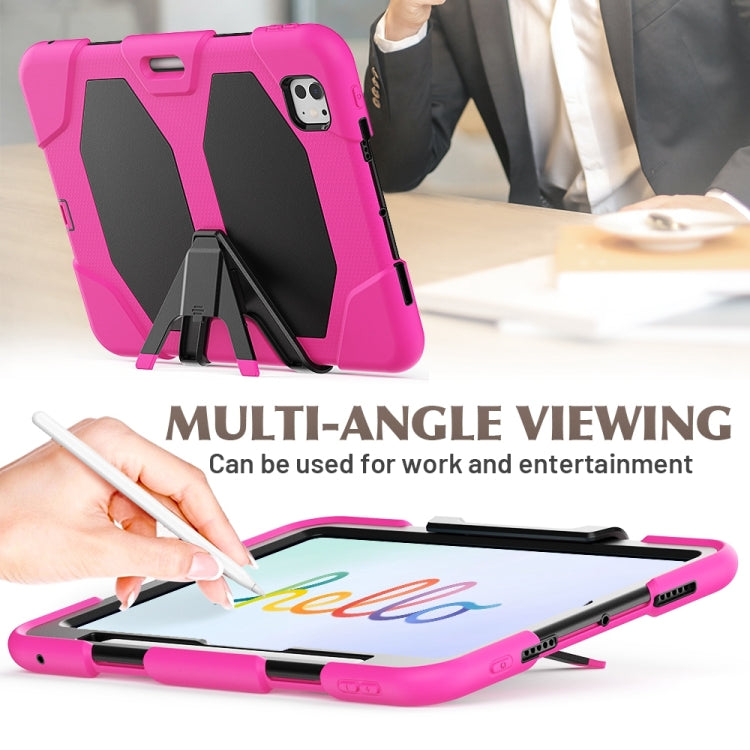 For iPad Pro 11 2024 Colorful Silicone Heavy Duty Hybrid PC Tablet Case(Rose Red) - iPad Pro 11 2024 Cases by PMC TechLife | Online Shopping South Africa | PMC TechLife | Buy Now Pay Later Mobicred