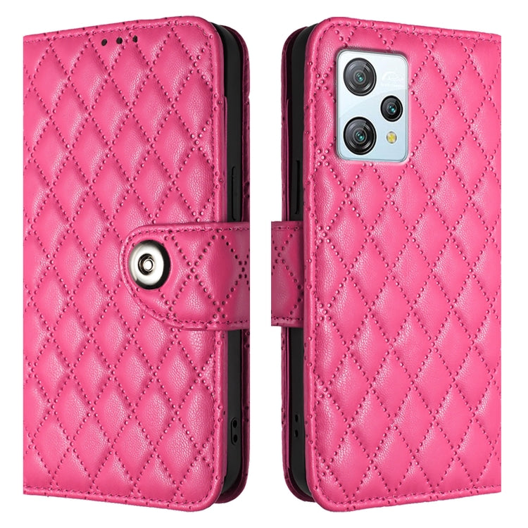 For Blackview A53 Rhombic Texture Flip Leather Phone Case with Lanyard(Rose Red) - More Brand by PMC TechLife | Online Shopping South Africa | PMC TechLife | Buy Now Pay Later Mobicred