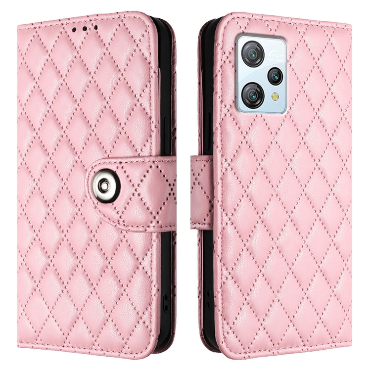 For Blackview A53 Rhombic Texture Flip Leather Phone Case with Lanyard(Pink) - More Brand by PMC TechLife | Online Shopping South Africa | PMC TechLife | Buy Now Pay Later Mobicred