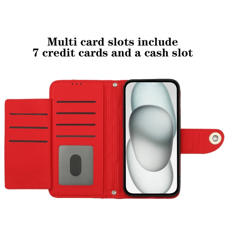 For Blackview Shark 8 Rhombic Texture Flip Leather Phone Case with Lanyard(Red) - More Brand by PMC TechLife | Online Shopping South Africa | PMC TechLife | Buy Now Pay Later Mobicred