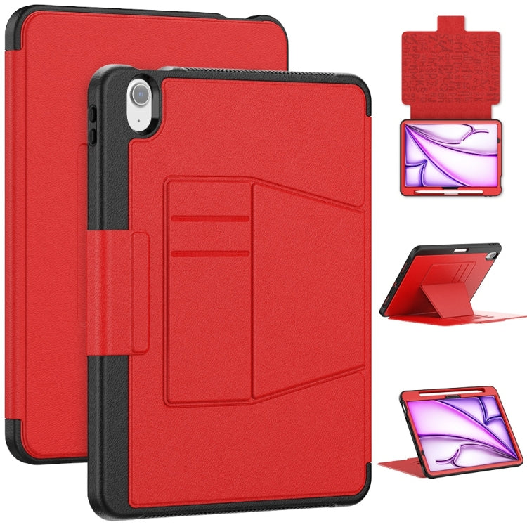 For iPad Air 11 2025 / 2024 Smart B Magnetic Holder Leather Tablet Case(Red) - iPad Air 11 2025 / 2024 Cases by PMC TechLife | Online Shopping South Africa | PMC TechLife | Buy Now Pay Later Mobicred
