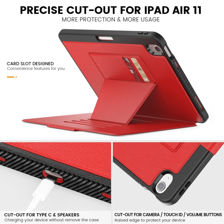For iPad Air 11 2025 / 2024 Smart B Magnetic Holder Leather Tablet Case(Red) - iPad Air 11 2025 / 2024 Cases by PMC TechLife | Online Shopping South Africa | PMC TechLife | Buy Now Pay Later Mobicred