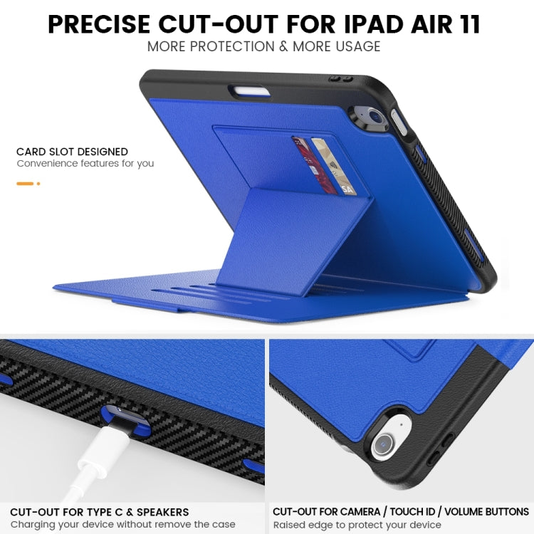 For iPad Air 11 2025 / 2024 Smart B Magnetic Holder Leather Tablet Case(Blue) - iPad Air 11 2025 / 2024 Cases by PMC TechLife | Online Shopping South Africa | PMC TechLife | Buy Now Pay Later Mobicred