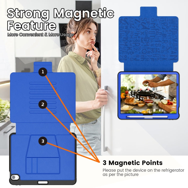 For iPad Air 11 2025 / 2024 Smart B Magnetic Holder Leather Tablet Case(Blue) - iPad Air 11 2025 / 2024 Cases by PMC TechLife | Online Shopping South Africa | PMC TechLife | Buy Now Pay Later Mobicred