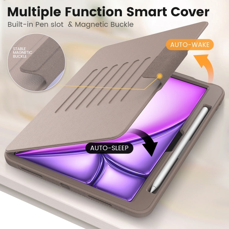 For iPad Air 11 2024 Smart B Magnetic Holder Leather Tablet Case(Rose Gold) - iPad Air 11 2024 Cases by PMC TechLife | Online Shopping South Africa | PMC TechLife | Buy Now Pay Later Mobicred