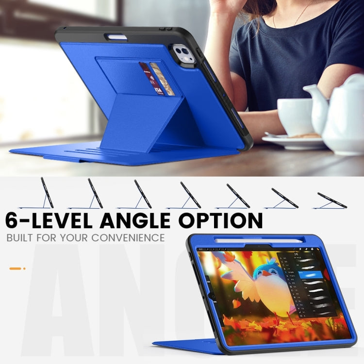 For iPad Pro 11 2024 Smart B Magnetic Holder Leather Tablet Case(Blue) - iPad Pro 11 2024 Cases by PMC TechLife | Online Shopping South Africa | PMC TechLife | Buy Now Pay Later Mobicred