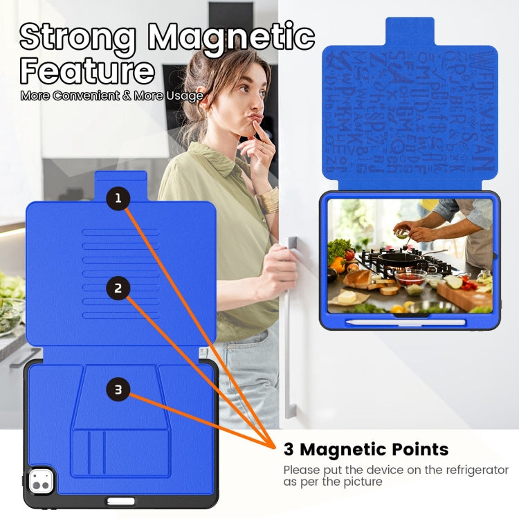For iPad Pro 11 2024 Smart B Magnetic Holder Leather Tablet Case(Blue) - iPad Pro 11 2024 Cases by PMC TechLife | Online Shopping South Africa | PMC TechLife | Buy Now Pay Later Mobicred