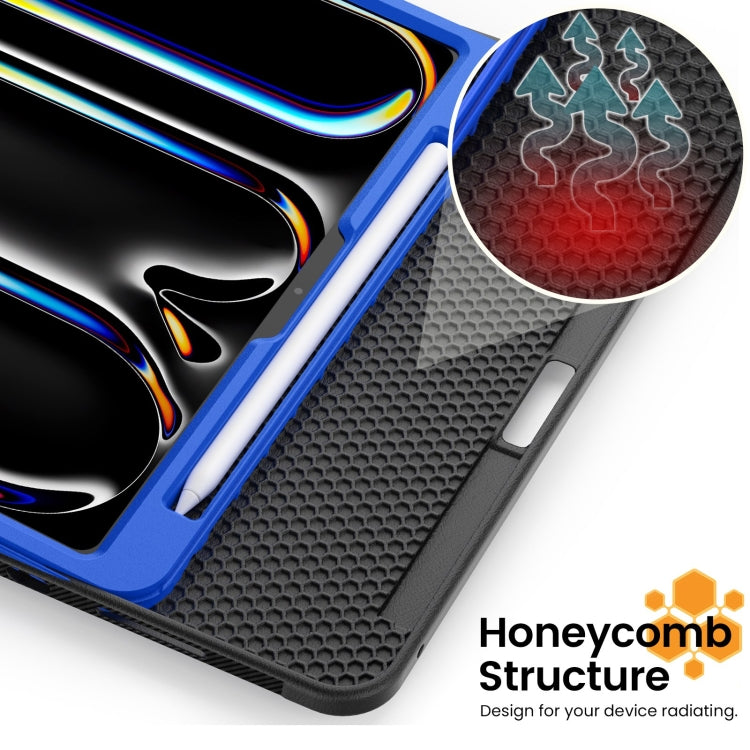 For iPad Pro 11 2024 Smart B Magnetic Holder Leather Tablet Case(Blue) - iPad Pro 11 2024 Cases by PMC TechLife | Online Shopping South Africa | PMC TechLife | Buy Now Pay Later Mobicred