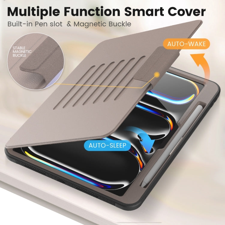 For iPad Pro 11 2024 Smart B Magnetic Holder Leather Tablet Case(Rose Gold) - iPad Pro 11 2024 Cases by PMC TechLife | Online Shopping South Africa | PMC TechLife | Buy Now Pay Later Mobicred