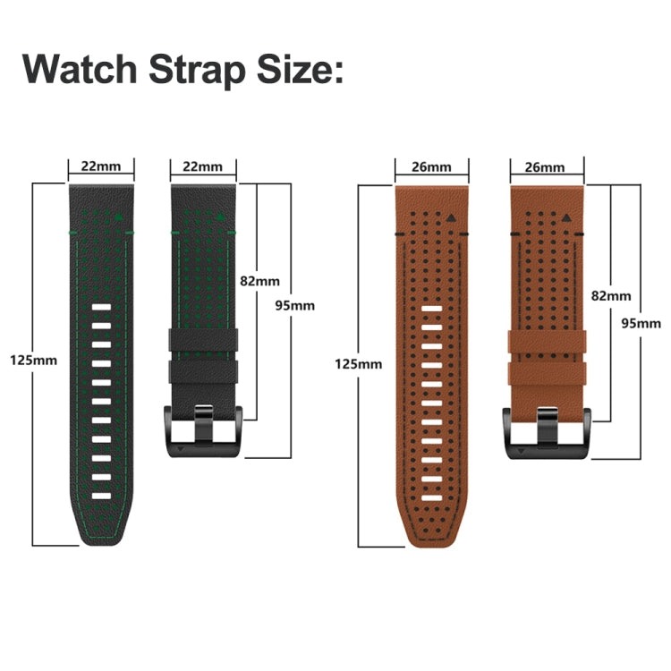For Garmin Fenix 7 22mm Dot Hole Silicone Leather Quick Release Watch Band(Black Blue) - free shipping - PMc TechLife - Order now!