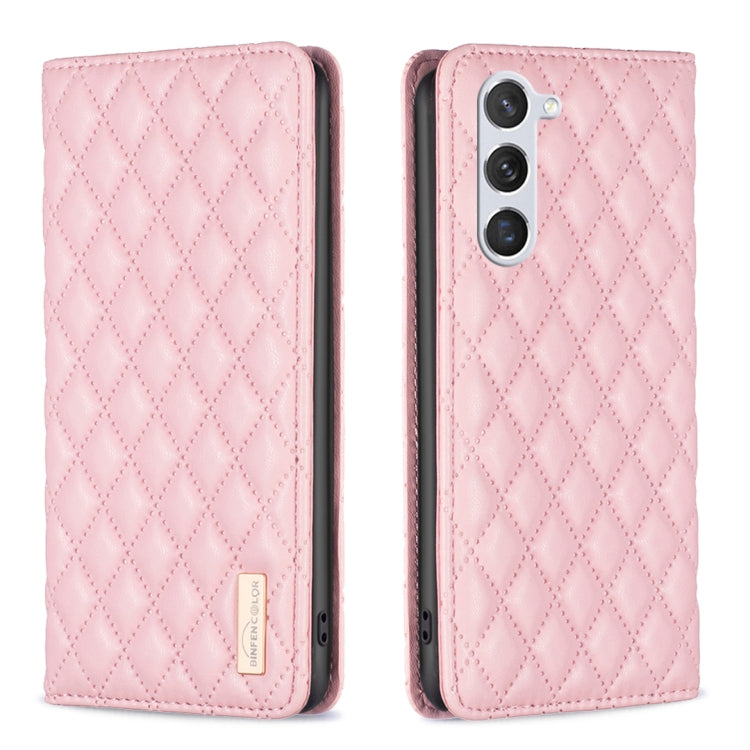 For Samsung Galaxy S25 5G Diamond Lattice Magnetic Leather Flip Phone Case(Pink) - Galaxy S25 5G Cases by PMC Jewellery | Online Shopping South Africa | PMC Jewellery | Buy Now Pay Later Mobicred