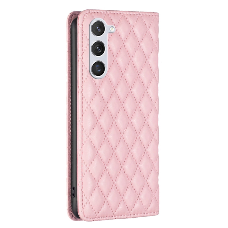 For Samsung Galaxy S25 5G Diamond Lattice Magnetic Leather Flip Phone Case(Pink) - Galaxy S25 5G Cases by PMC Jewellery | Online Shopping South Africa | PMC Jewellery | Buy Now Pay Later Mobicred