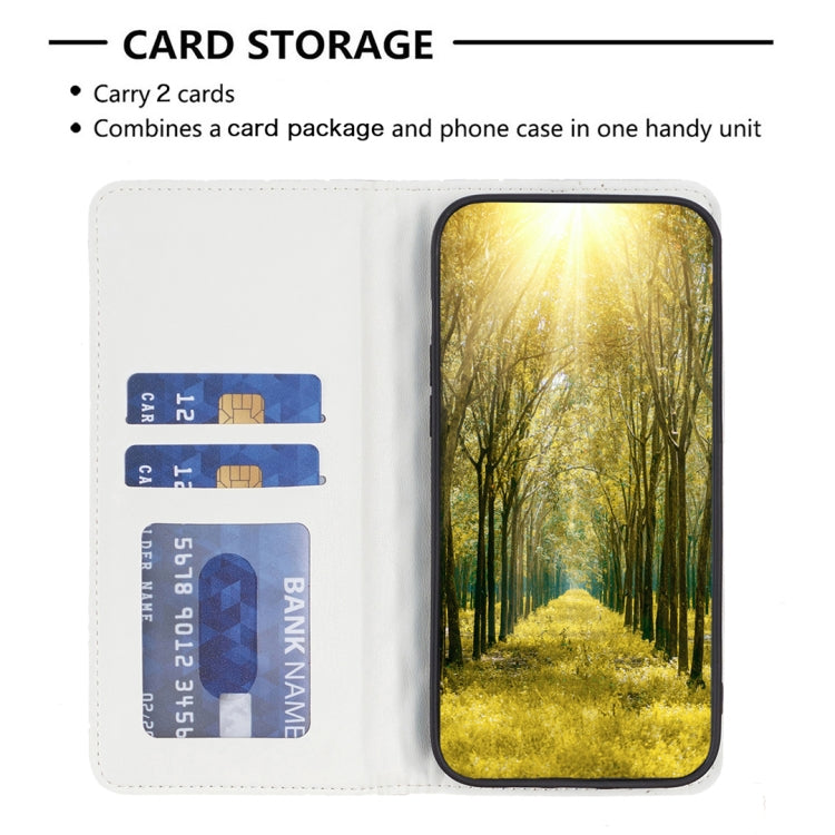For Samsung Galaxy S25+ 5G Diamond Lattice Magnetic Leather Flip Phone Case(White) - Galaxy S25+ 5G Cases by PMC Jewellery | Online Shopping South Africa | PMC Jewellery | Buy Now Pay Later Mobicred