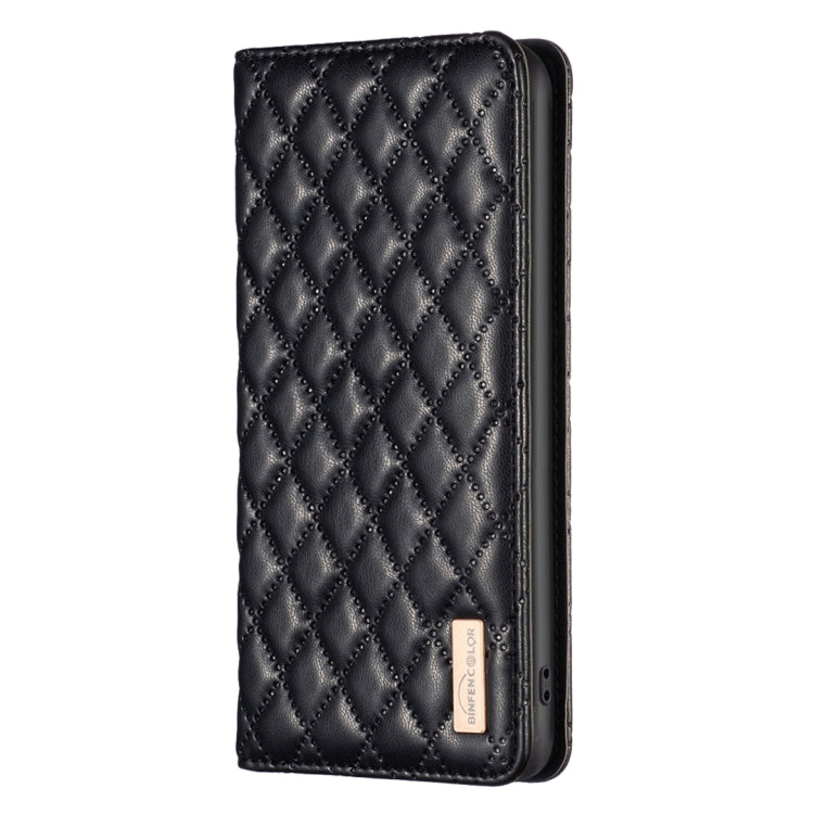 For Samsung Galaxy S25+ 5G Diamond Lattice Magnetic Leather Flip Phone Case(Black) - Galaxy S25+ 5G Cases by PMC Jewellery | Online Shopping South Africa | PMC Jewellery | Buy Now Pay Later Mobicred