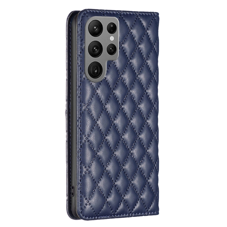 For Samsung Galaxy S25 Ultra 5G Diamond Lattice Magnetic Leather Flip Phone Case(Blue) - Galaxy S25 Ultra 5G Cases by PMC Jewellery | Online Shopping South Africa | PMC Jewellery | Buy Now Pay Later Mobicred