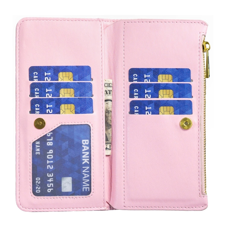 For Samsung Galaxy S24 FE 5G Diamond Lattice Zipper Wallet Leather Flip Phone Case(Pink) - Galaxy S24 FE 5G Cases by PMC Jewellery | Online Shopping South Africa | PMC Jewellery | Buy Now Pay Later Mobicred