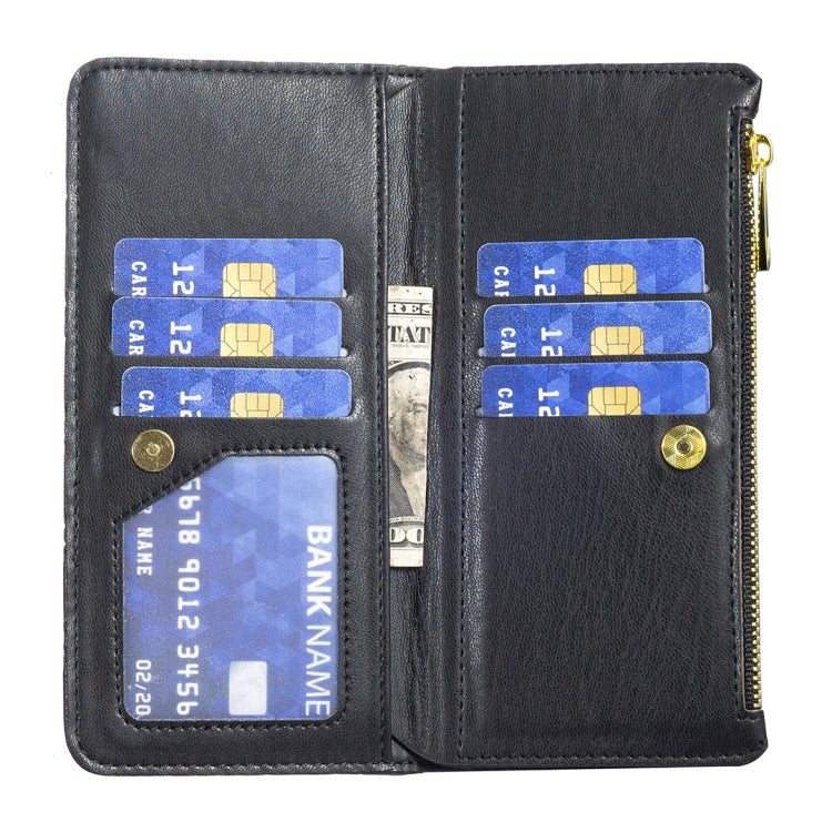 For Samsung Galaxy S25+ 5G Diamond Lattice Zipper Wallet Leather Flip Phone Case(Black) - Galaxy S25+ 5G Cases by PMC TechLife | Online Shopping South Africa | PMC TechLife | Buy Now Pay Later Mobicred