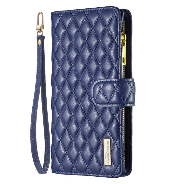 For Samsung Galaxy S25 Ultra 5G Diamond Lattice Zipper Wallet Leather Flip Phone Case(Blue) - Galaxy S25 Ultra 5G Cases by PMC TechLife | Online Shopping South Africa | PMC TechLife | Buy Now Pay Later Mobicred