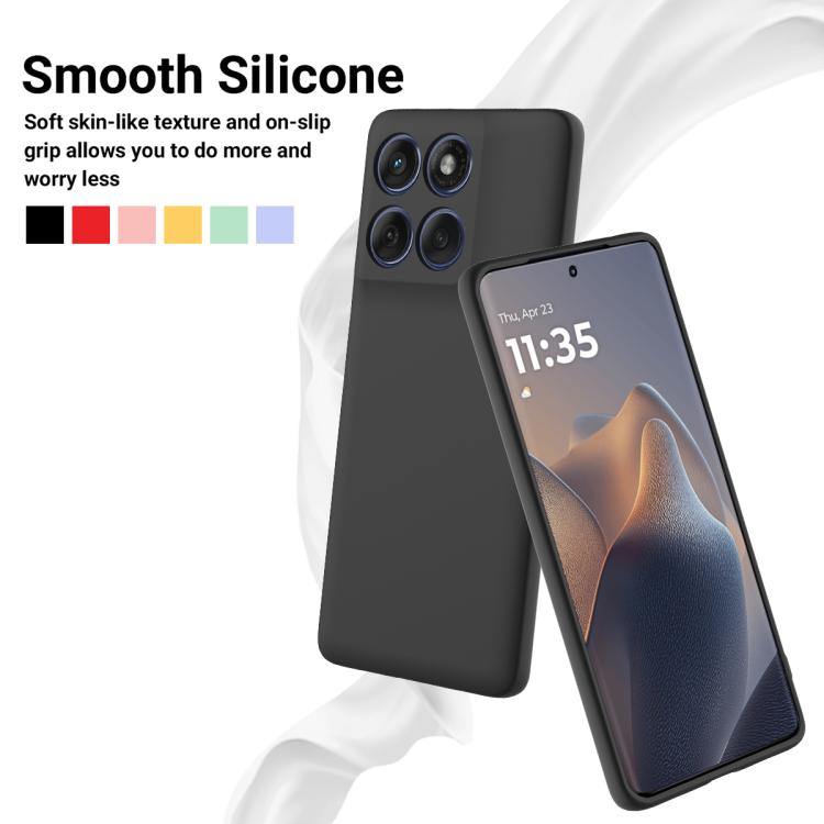 For Motorola Edge 60s Solid Color Liquid Silicone Dropproof Full Coverage Phone Case(Black) - free shipping - PMC TechLife - Order now!