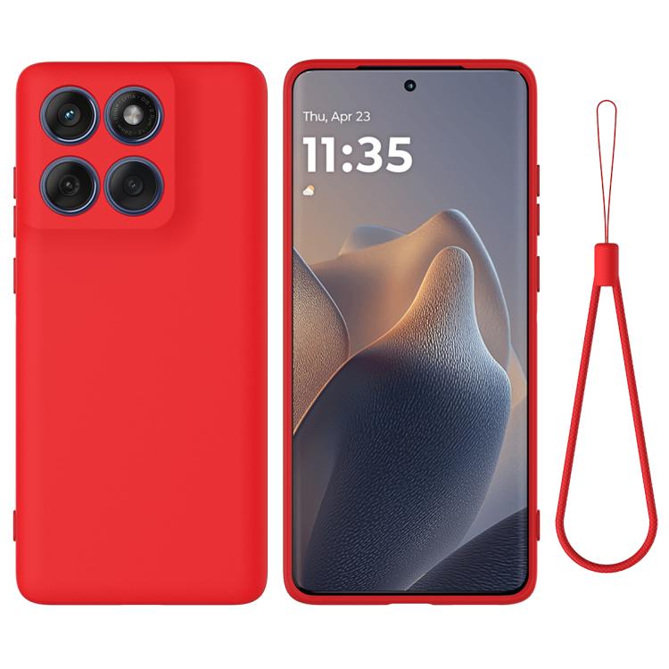 For Motorola Edge 60 Pro Solid Color Liquid Silicone Dropproof Full Coverage Phone Case(Red) - free shipping - PMC TechLife - Order now!