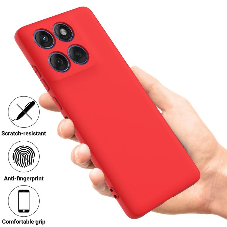 For Motorola Edge 60 Pro Solid Color Liquid Silicone Dropproof Full Coverage Phone Case(Red) - free shipping - PMC TechLife - Order now!