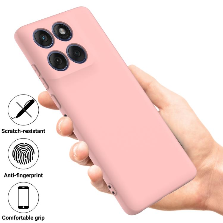 For Motorola Edge 60 Pro Solid Color Liquid Silicone Dropproof Full Coverage Phone Case(Pink) - free shipping - PMC TechLife - Order now!