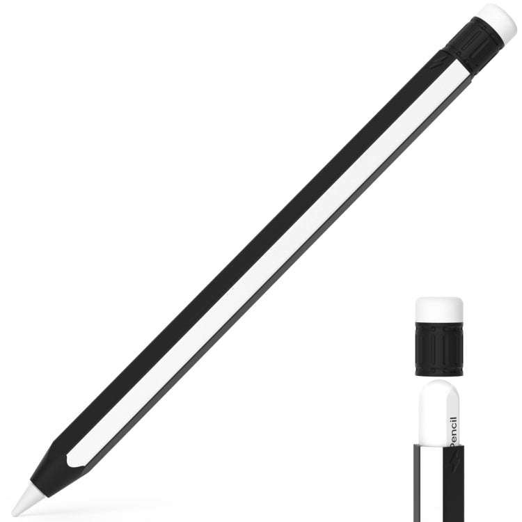 For Apple Pencil 2 / Pencil Pro Colorful Pencil Style Stylus Silicone Protective Case(Black White) - Pencil Accessories by PMC Jewellery | Online Shopping South Africa | PMC Jewellery | Buy Now Pay Later Mobicred