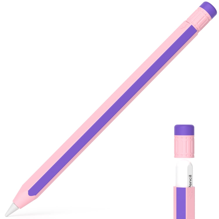 For Apple Pencil 2 / Pencil Pro Colorful Pencil Style Stylus Silicone Protective Case(Pink Purple) - Pencil Accessories by PMC Jewellery | Online Shopping South Africa | PMC Jewellery | Buy Now Pay Later Mobicred