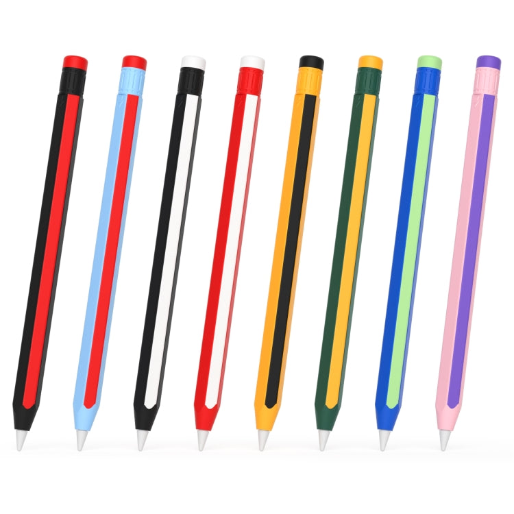 For Apple Pencil 2 / Pencil Pro Colorful Pencil Style Stylus Silicone Protective Case(Green Yellow) - Pencil Accessories by PMC Jewellery | Online Shopping South Africa | PMC Jewellery | Buy Now Pay Later Mobicred