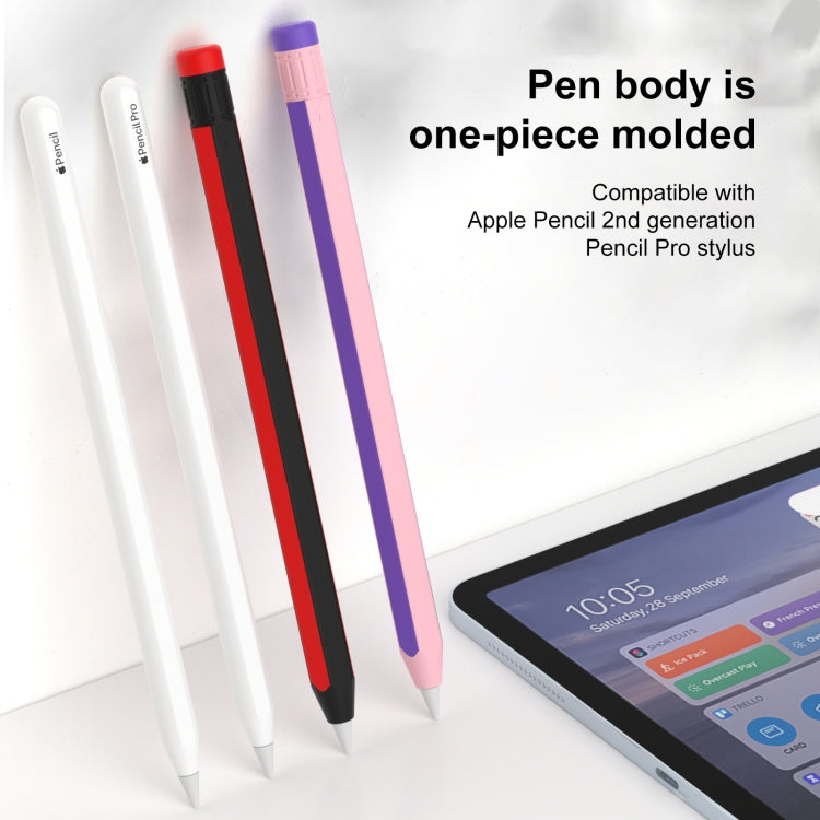 For Apple Pencil 2 / Pencil Pro Colorful Pencil Style Stylus Silicone Protective Case(Pink Purple) - Pencil Accessories by PMC Jewellery | Online Shopping South Africa | PMC Jewellery | Buy Now Pay Later Mobicred